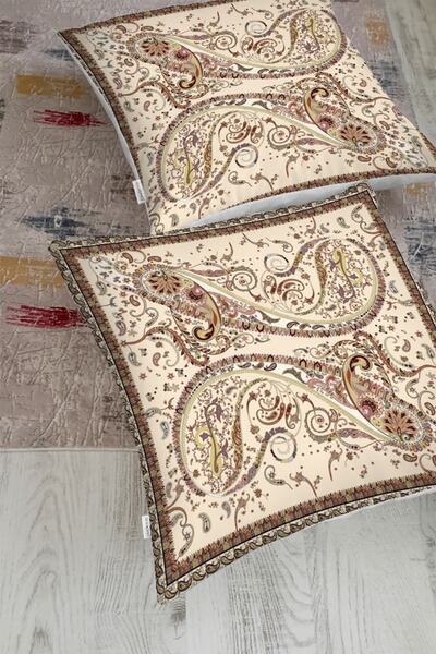 Realhomes Modern Çini Sanatı Motifli Özel Tasarım Yer Minderi