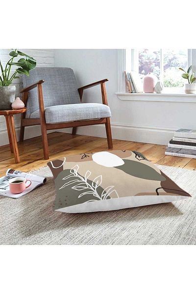 Realhomes Pernă decorativă de podea cu design boem bej