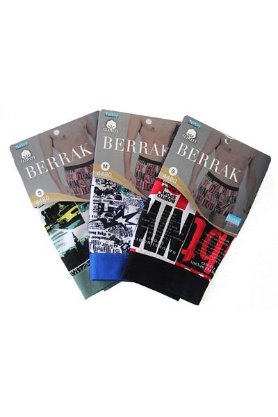 Berrak Ανδρικό Boxer Lycra με σχέδιο 3 τεμαχίων