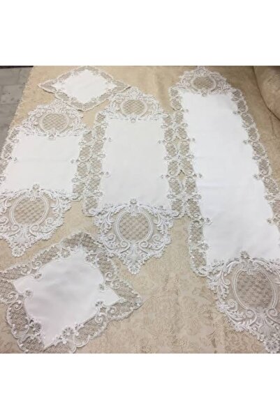 bursa çeyiz Bursa Ceyız Lınen Kumaş Fransız Dantellı 5 Parca Salon Takımı