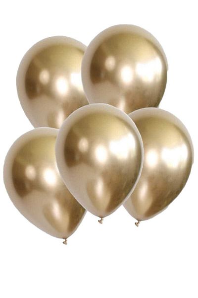 Parti dolabı Chrome Metallic Balloon Gold 5 Pack