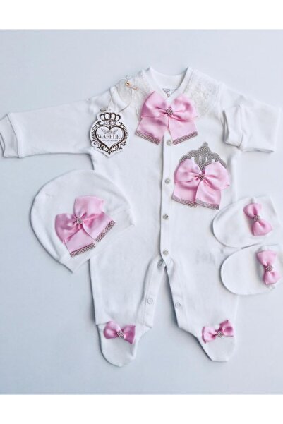 Genel Markalar And Mother Tulum Seti Kız Bebek Kıyafeti Prenses Taçlı Pembe