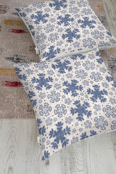 Realhomes Gri Kot Zemin Üzerinde Kristal Taneleri Motifli Yer Minderi