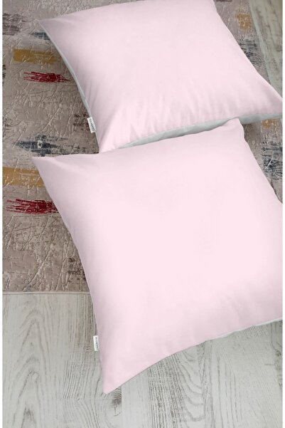 Realhomes Dijital Baskılı Düz Açık Pembe Renkli Fermuarlı Yer Minderi