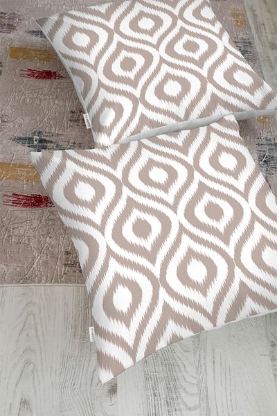 Realhomes Pernă de podea imprimată digitală cu model Mink Ikat cu design special