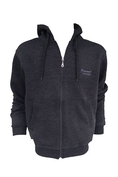 DEACAAR'S Men's Anthracite Three Thread Rose Gold Long Sleeve Flato Pocket Zippered Hooded Sports Jacket 421