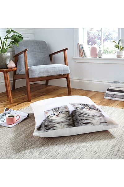 Realhomes Pernă modernă de podea cu animale cu model de pisoi (1000gr cu umplutură interioară)