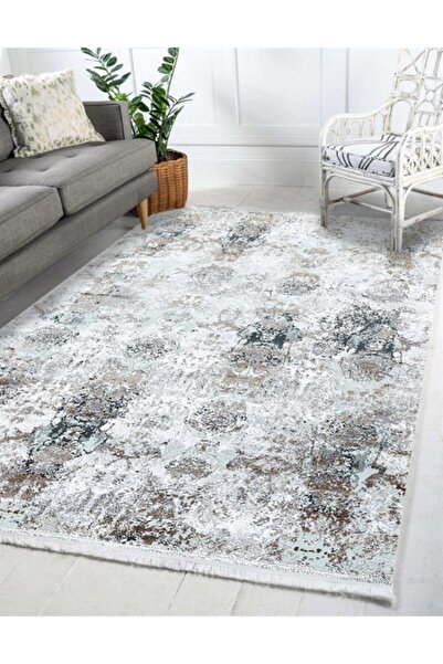 Angora Krem Mavi Halı Verano 9354h