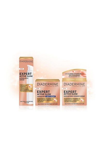 Diadermine Expert Active Glow Firming Day+night+serum Set