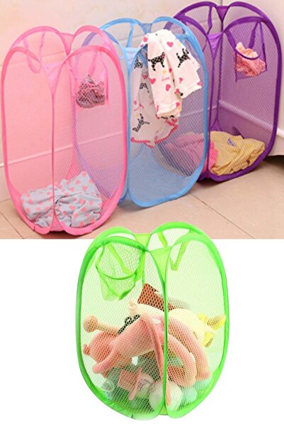 Binbirreyon سلة غسيل ولعب قابلة للطي 30x30x50 سم Pb051