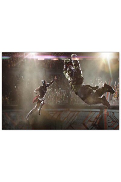Cakatablo Ahşap Tablo Thor Ragnarok Hulk Vs Thor -35-50 cm