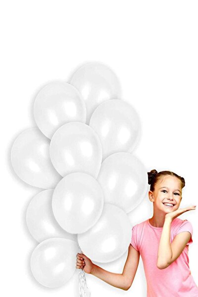 Parti dolabı عبوة من 5 بالونات معدنية باللون الأبيض