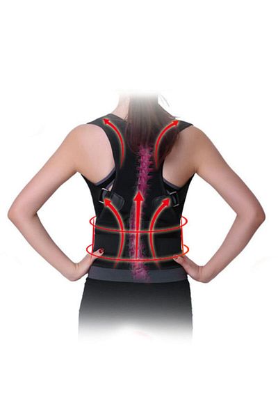 ZEYZEN Unisex Black Back Waist Support Apparatus Upright Posture Corset