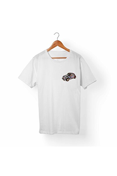 Alfa Tshirt تي شيرت أبيض مطبوع عليه فولكس فاجن بيتل للرجال