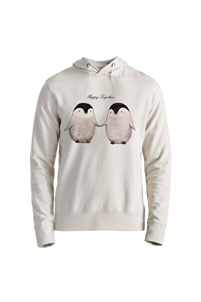 Alfa Tshirt Unisex Kids Ecru Penguin Printed Sweatshirt