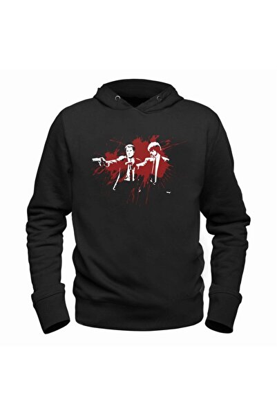 Alfa Tshirt Unisex Kids Black Hooded Sweatshirt