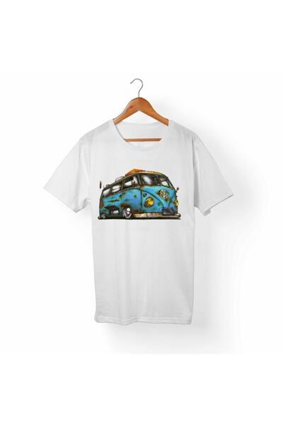 Alfa Tshirt تي شيرت أبيض للجنسين Vw Bus-hippie