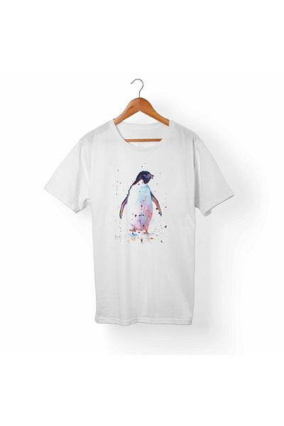 Alfa Tshirt Μπλουζάκι Unisex White Penguin με στάμπα