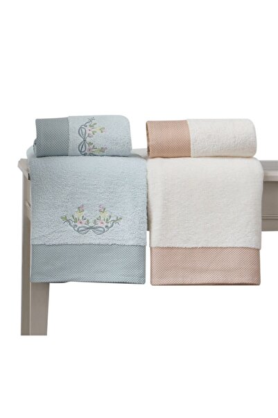 Taç Mint Ekru Barbara  Hamam Seti