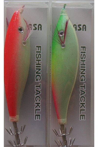 SASA 2'li Set Parlak Kumaş Fosforlu Kalamar Zokası 9 cm 18 gr