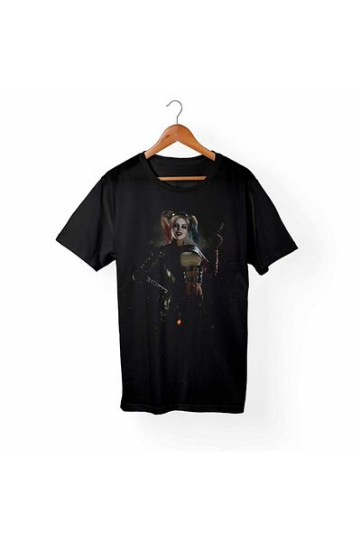 Alfa Tshirt Unisex Μαύρο T-Shirt Harley Quinn