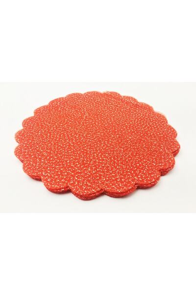 İthal 22 Cm 100 Adet Kırmızı Karlı Organize Hazır Kesilmiş Tül