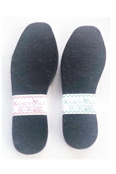 salarticaret 12 Çift Siyah Çocuk Patiklik Keçe Tabanlık 27-28 No