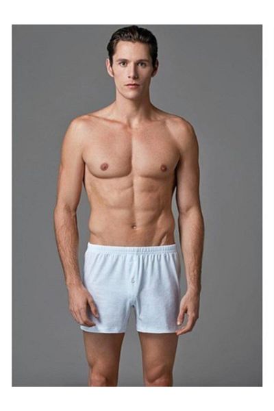 Eros Ανδρικό λευκό βαμβακερό Boxer M 2-pack