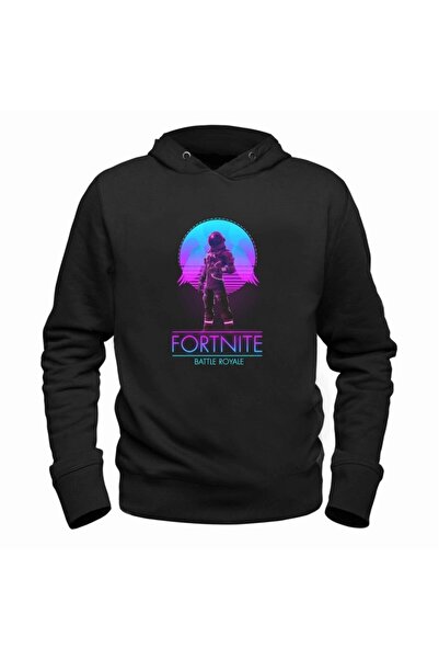 Alfa Tshirt Boy's Black Fortnite Hooded Sweatshirt