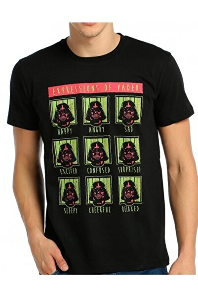 Bant Giyim Star Wars Darth Vader Patterned Men's Black T-Shirt
