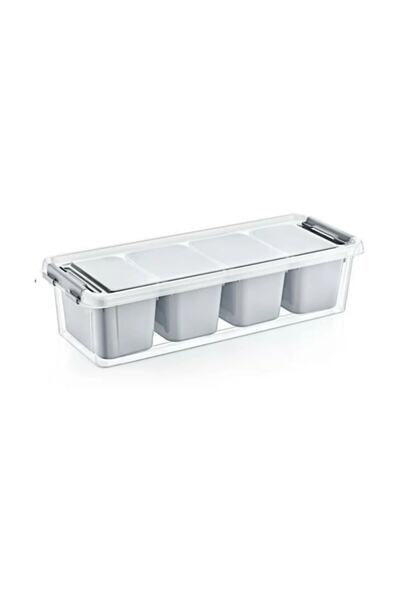 HOBBY LİFE 4 Compartment Deep Storage Container Grand Organizer Box with Lock 3.5 Lt