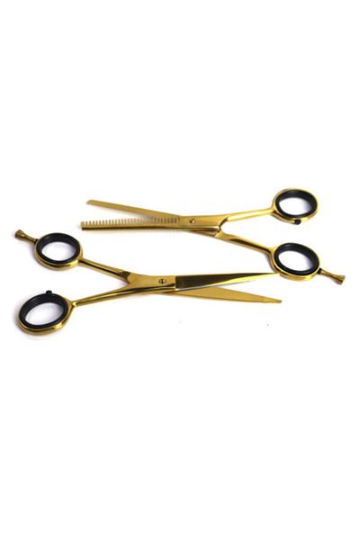 Nanoplex Professional Hair Cutting Scissors, Scissors Efile Yellow Scissors and Spacer Scissors 2 Pieces