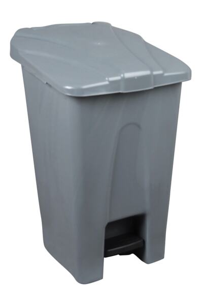 Safell Plastik Köşeli Pedallı Çöp Kovası 70 Lt - Tekerlekli - Pedallı Çöp Kon...