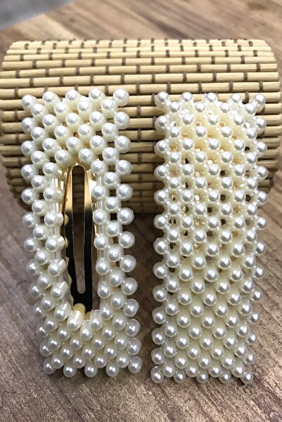 Tahtakaledeyim مشبك شعر مكون من قطعتين مع مشبك لؤلؤي، مستطيل، ومشبك جانبي مع ...