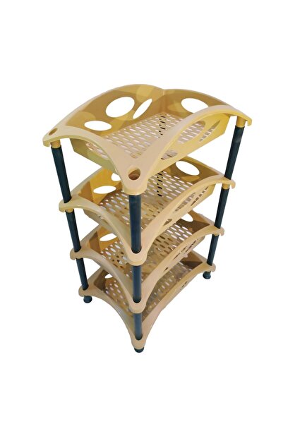 Mavis Sebzelik , 4 Katlı Plastik Sebzelik - Bej , Mutfak Düzenleyici , Organi...