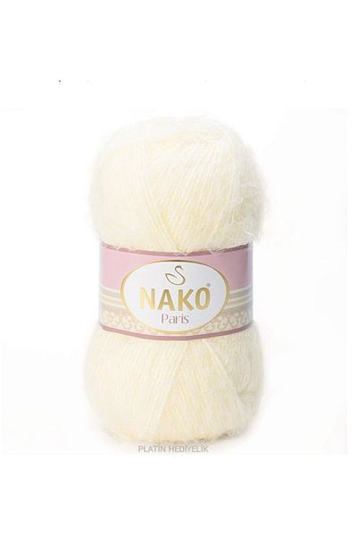 NAKO ( 5 Pieces ) Paris 2098 Cream Hand Knitted Threads Vest Cardigan Beret Floss Scarf Sweater Thread