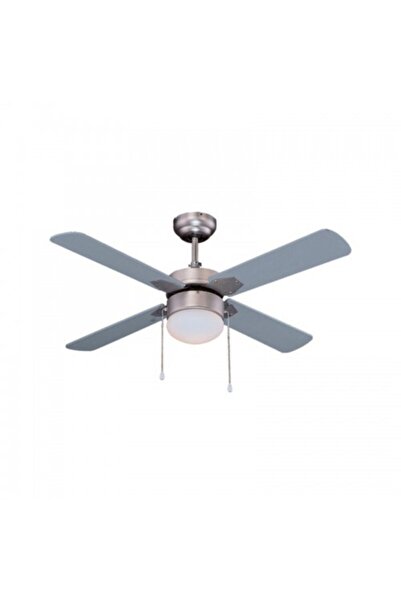 KAŞKAR Taflan Gri 4 Kanatlı Lambalı Avizeli Tavan Vantilatörü