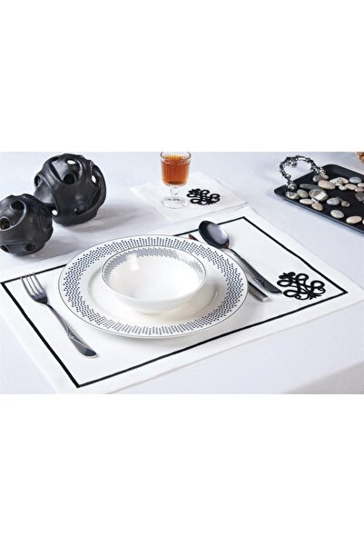 caka home design Kokteyl Peçetesi Amerikan Servis Royal Nakışlı ( Siyah ) 12 ...