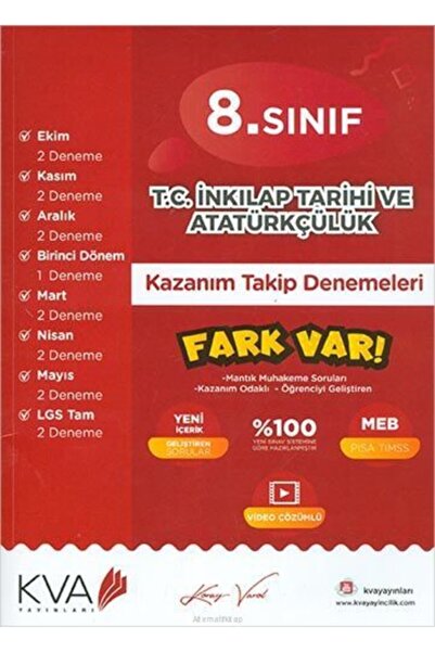 Koray Varol Yayınları Kva Yayınları 8. Sınıf Tc. Inkılap Tarihi Ve Atatürkçül...