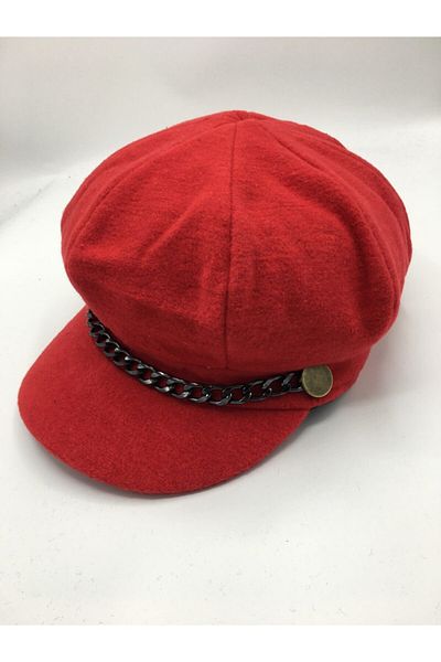 GONCA ŞAPKA Luxury Baretta Beret with Chain