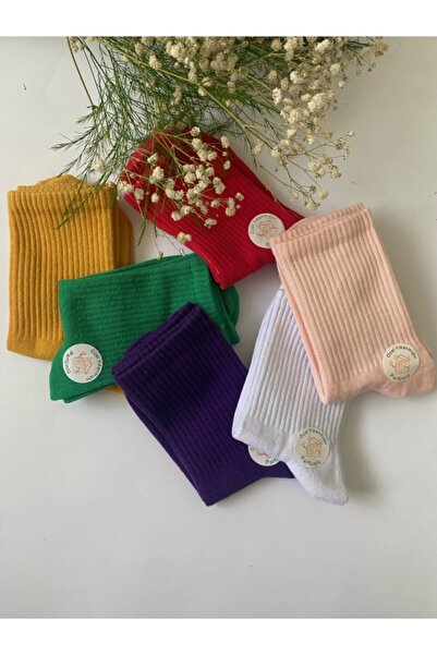 çorapdunyam Унісекс 6-пари кольорових прямих тенісних шкарпеток Dl4898