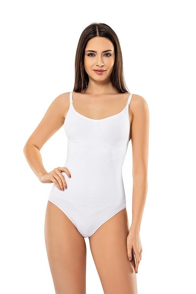 Miss Modinn White Modinn 1135 Women's Body Corset - Snap Design