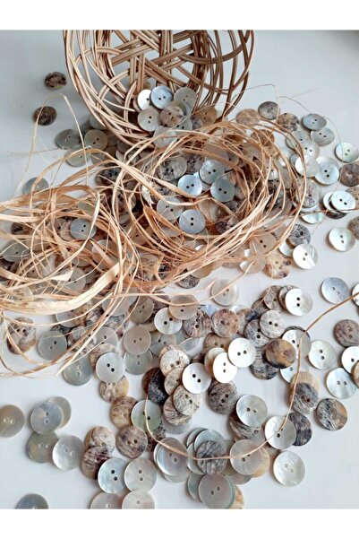 canan dizayn Hakiki Istiridye Kabuğu Sedef Düğme 15 Mm.20'li Paket.