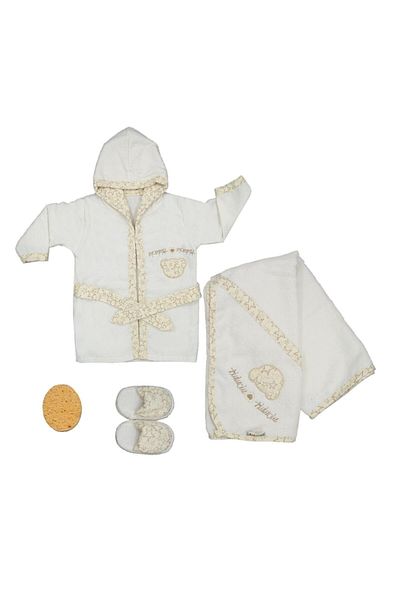 Bebitof Baby 30022 Model Unisex Baby Triplets Bathrobe Set