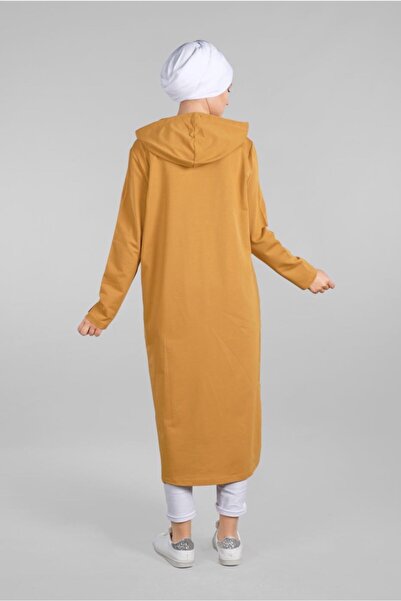 TRENDTESETTÜR Women's Yellow (Safran) Zip Hooded Tunic 20315