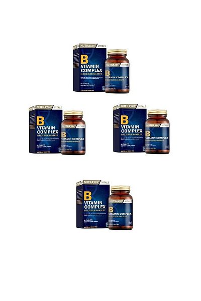 Nutraxin Vitamin B Complex - Helps Reduce Fatigue and Fatigue, 60 Tablets*4