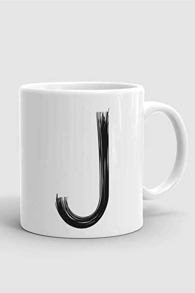 Fotografyabaskı كوب بورسلين أبيض مع حرف J