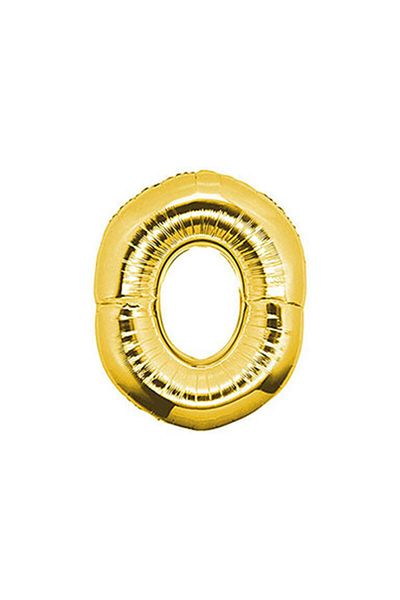 14Süs 0 Number Gold Foil Balloon 100 Cm Giant Size