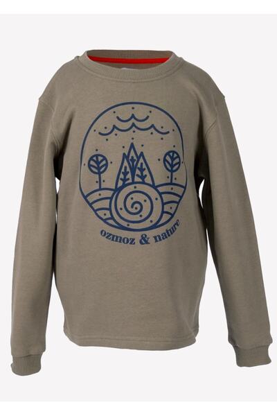 Ozmoz By Mukadder Özden Boys' Printed Khaki Sweatshirt