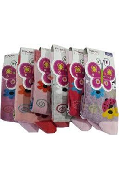 Pınar Girl's White 12 Pieces Economic Socks